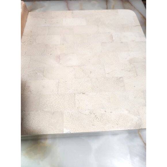 Maitland-Smith Post Modern Tessellated Stone Cedar Lined Hinged Jewelry Box/Humi - Picture 3 of 8